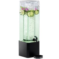 Cal-Mil 1112-3A-13 Mission 3 Gallon Square Acrylic Beverage Dispenser with Black Metal Base and Ice Core