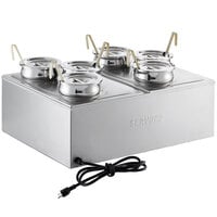 ServIt 12 inch x 20 inch Full Size Electric Countertop Food Cooker / Warmer with Adapter Plates and 6 Inset Pots