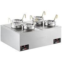 ServIt 12 inch x 20 inch Full Size Electric Countertop Food Cooker / Warmer with Adapter Plates and 6 Inset Pots