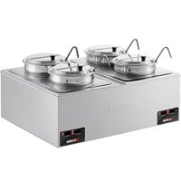 ServIt 12 inch x 20 inch Full Size Electric Countertop Food Cooker / Warmer with Adapter Plates and 4 Inset Pots