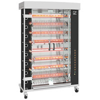 Rotisol-France FauxFlame FF1175-8G-SSP Natural Gas Rotisserie with 8 Spits - 82,000 BTU