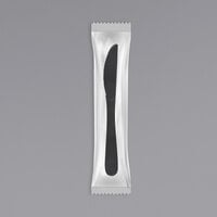 Fineline ReForm Individually Wrapped Black Plastic Knife - 1000/Case