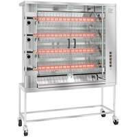 Rotisol-France FauxFlame FF1425-4LP-SS Liquid Propane Rotisserie with 4 Spits - 60,500 BTU