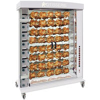 Rotisol-France FauxFlame FF1425-8LP-SS Stainless Steel Liquid Propane Rotisserie with 8 Spits - 121,000 BTU