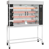 Rotisol-France FauxFlame FF1425-4G-SSP Natural Gas Rotisserie with 4 Spits - 60,500 BTU
