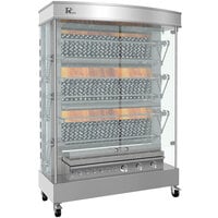 Rotisol-France MasterFlame MF1375-6G-SS Stainless Steel Natural Gas Rotisserie with 6 Spits - 123,000 BTU