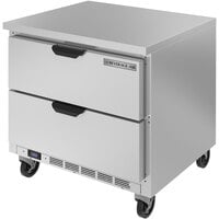 Beverage-Air WTFD27AHC-2-FLT 27 inch Two Drawer Worktop Freezer with Flat Top