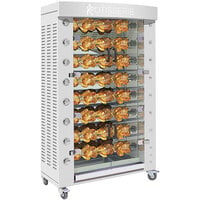 Rotisol-France FlamBoyant FB1160-8G-SS Stainless Steel Natural Gas Rotisserie with 8 Spits - 103,000 BTU