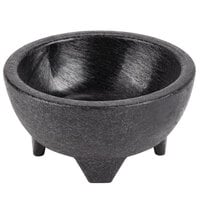 HS Inc. NHS1006 8 oz. Charcoal Polypropylene Singular Mediano Molcajete - 24/Case