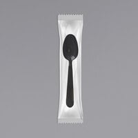 Fineline ReForm Individually Wrapped Black Plastic Spoon - 1000/Case