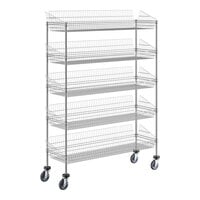 Regency NSF Chrome Mobile 5 Basket Storage Display Stand - 18" x 60" x 80"