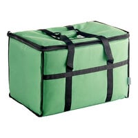 Choice Insulated 23" x 13" x 15" Customizable Green Nylon Food Delivery Bag / Pan Carrier - Holds up to (5) 2 1/2" Deep Full Size Pans