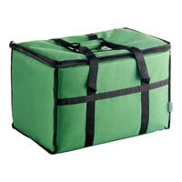 Choice Insulated 23" x 13" x 15" Customizable Green Nylon Food Delivery Bag / Pan Carrier - Holds up to (5) 2 1/2" Deep Full Size Pans