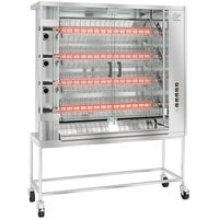 Rotisol-France FauxFlame FF1425-4G Natural Gas Rotisserie with 4 Spits - 60,500 BTU
