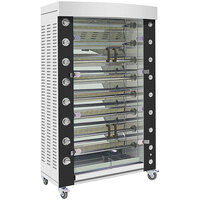 Rotisol-France FlamBoyant FB11608G-SSP Natural Gas Rotisserie with 8 Spits - 103,000 BTU