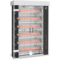 Rotisol-France FauxFlame FF1175-6G-SSP Natural Gas Rotisserie with 6 Spits - 61,500 BTU