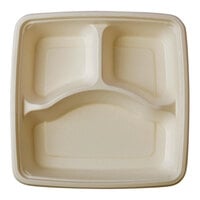Fineline 43ST9S3 Conserveware 9" 3 Compartment Square Bagasse Take-Out Tray - 200/Case