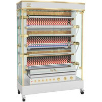 Rotisol-France MasterFlame MF1375-6E-LUX-B Electric Rotisserie with 6 Spits and Brass Accents