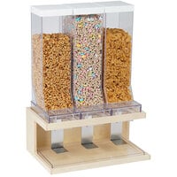 Cal-Mil Blonde Maple Wood Triple Canister Cereal Dispenser 22355-3-71