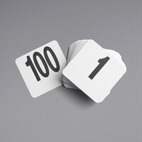 American Metalcraft 4" Heavy Plastic Table Number Cards - 1 to 100
