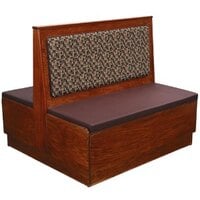 American Tables & Seating AD36-W-PS-D 30 inch Plain Back Platform Seat Double Deuce Wood Booth