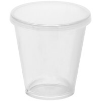 American Metalcraft 1.5 oz. Reusable Clear Plastic Cup with Lid PMC15 - 12/Pack