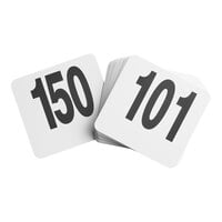 American Metalcraft 4 inch Heavy Plastic Table Number Cards - 101 to 150