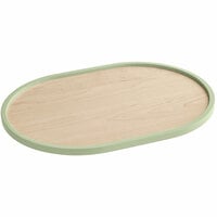 Cal-Mil Blonde 16" x 22" Maple Wood Serving Tray with Matcha Colored Rim