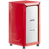 Choice Red Tall-Fold Two-Sided Tabletop Napkin Dispenser
