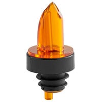 Choice Short Free Flow Amber Liquor Pourer with Collar - 12/Pack