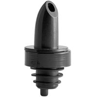 Choice Short Free Flow Black Liquor Pourer with Collar - 12/Pack