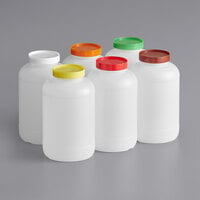 Choice 1 Gallon Backup Container Set with Assorted Color Caps - 6/Pack