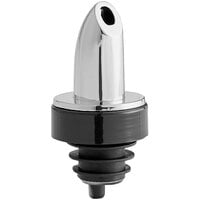 Choice Short Free Flow Chrome Liquor Pourer with Collar - 12/Pack