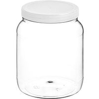 64 oz. Round PET Plastic Jar with White Lid