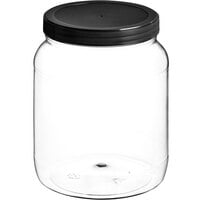64 oz. Round PET Plastic Jar with Black Lid