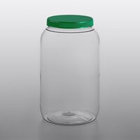 1 Gallon Round PET Plastic Jar with Green Lid
