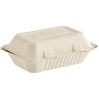 Footprint No PFAS Added Compostable Bagasse Take-Out Container 9" x 6" x 3" - 200/Case