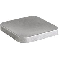 Front of the House 4 inch Antique Brushed Stainless Steel Square Plate - 12/Case