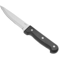 Acopa 4 3/4 inch Steak Knife with Jumbo Black Bakelite Handle - 12/Pack