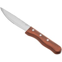 Acopa 4 7/8 inch Steak Knife with Jumbo Natural Finish Pakkawood Handle - 12/Pack