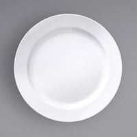 Libbey Basics 10 inch Bright White Medium Rim Melamine Plate - 12/Case