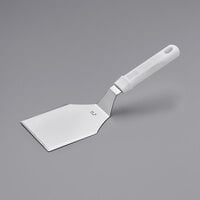 Choice 5 inch x 4 inch Beveled Square Edge Turner with White Polypropylene Handle