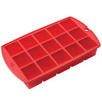 Fox Run 37099 Ruby Red Silicone 15 Compartment 1 1/4 inch Cube Ice / Dessert Mold