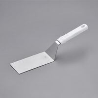 Choice 6 inch x 3 inch Square Edge Turner with White Polypropylene Handle
