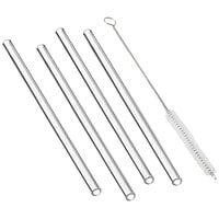 Outset® 76431 9 inch Glass Straight Straw with Brush - 4/Pack