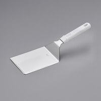 Choice 6 inch x 5 inch Square Edge Turner with White Polypropylene Handle