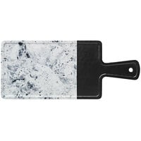 World Tableware 12 inch x 7 inch Rectangular Faux Slate and Marble Melamine Serving Board - 12/Case