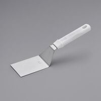 Choice 4 inch x 3 inch Beveled Square Edge Turner with White Polypropylene Handle