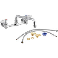 Regency Wall Mount Faucet with 14 inch Swing Spout, 8 inch Centers, and Install Kit