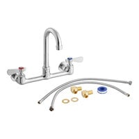 Regency Wall Mount Faucet with 3 1/2" Swivel Gooseneck Spout, 8" Centers, and Install Kit